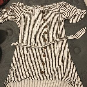 Striped button Dress